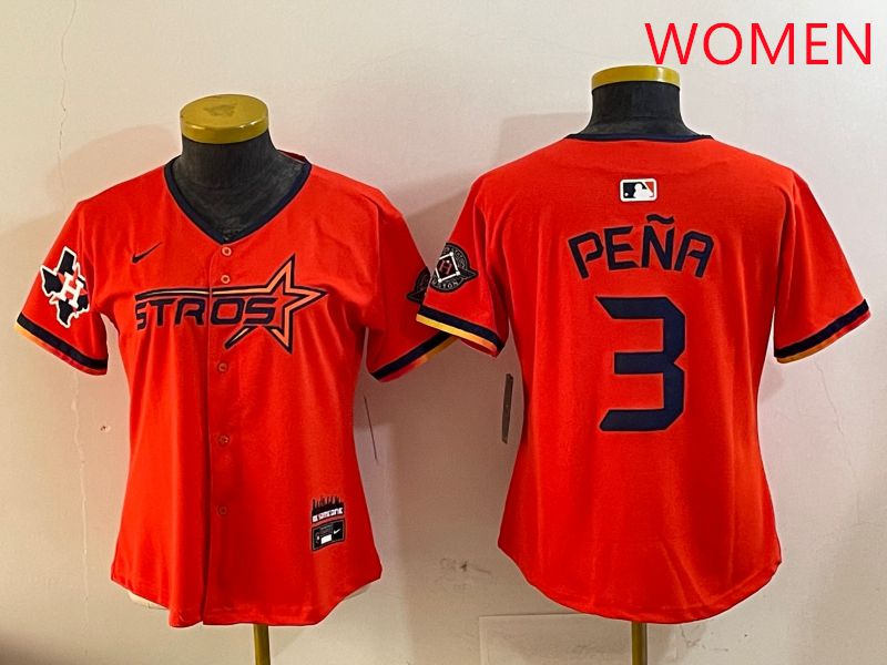 Women Houston Astros Blank 3 Pena Three generations Joint Name 2025 Nike MLB Jersey style 4